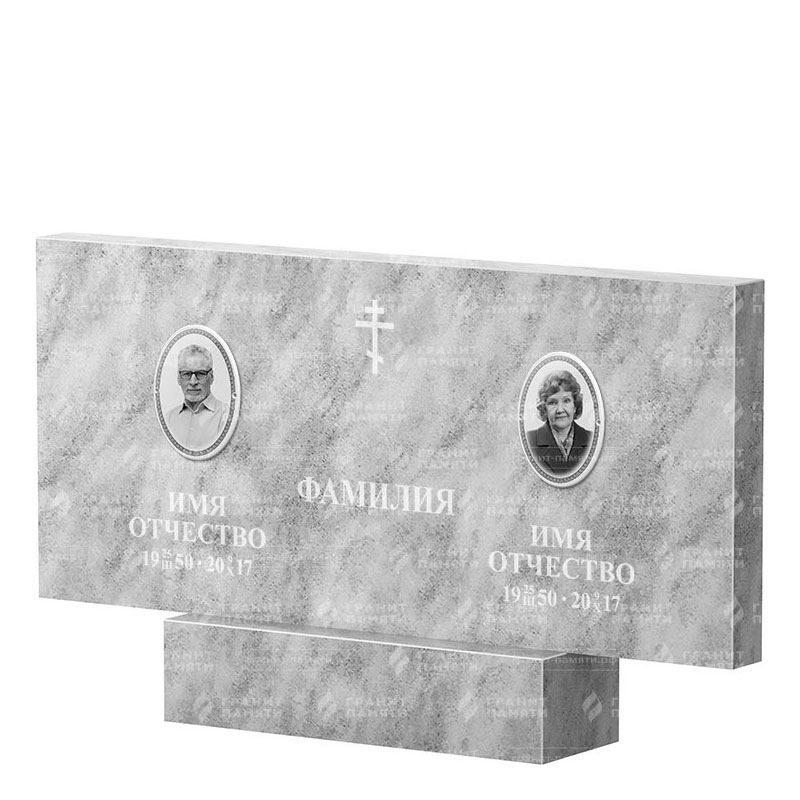 Памятники из мрамора в Москве | Двойной мраморный памятник, прямой