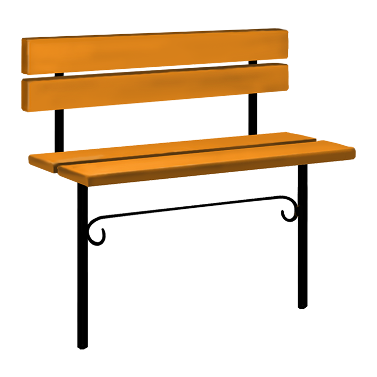 Металлические оградки, столы, скамейки в Москве | Скамейка №4 со спинкой