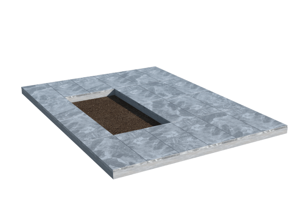 Площадки на могилу в Москве | Площадка с мраморной облицовкой (под цветник)